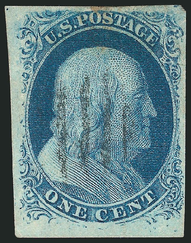 Price of US Stamps Scott #8: 1857 1c Franklin. Robert Siegel Auction Galleries, Dec 2012, Sale 1037, Lot 1407