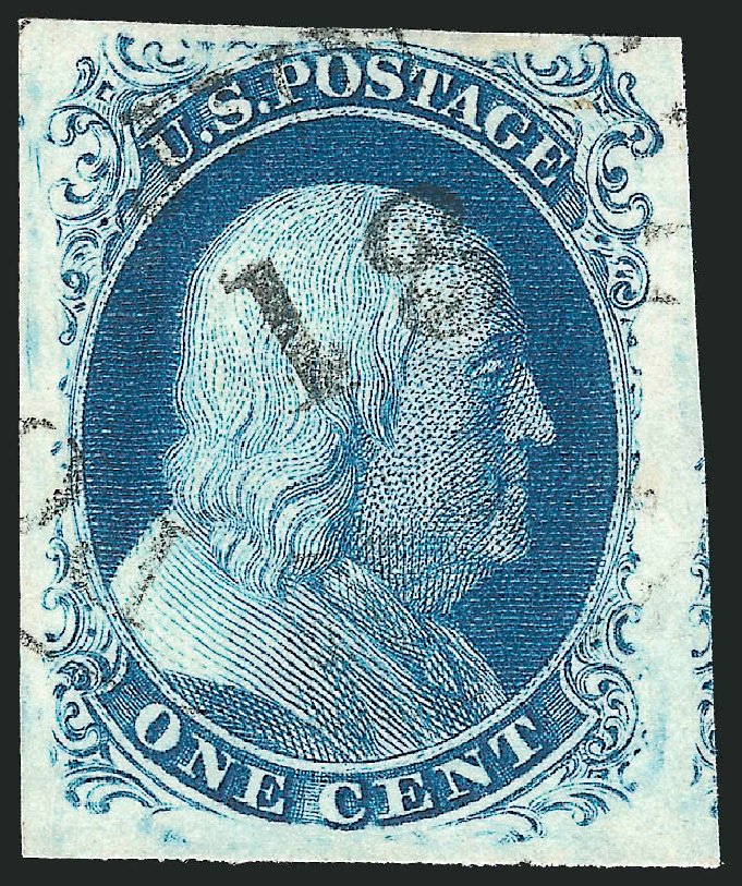 Cost of US Stamp Scott Catalogue #8: 1c 1857 Franklin. Robert Siegel Auction Galleries, Dec 2012, Sale 1037, Lot 1408