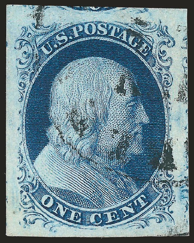 Cost of US Stamps Scott Catalog 8 - 1c 1857 Franklin. Robert Siegel Auction Galleries, Dec 2008, Sale 967, Lot 4088