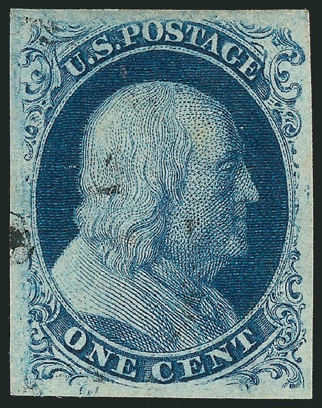 Prices of US Stamps Scott Catalogue # 8: 1857 1c Franklin. Robert Siegel Auction Galleries, Oct 2012, Sale 1032, Lot 3019