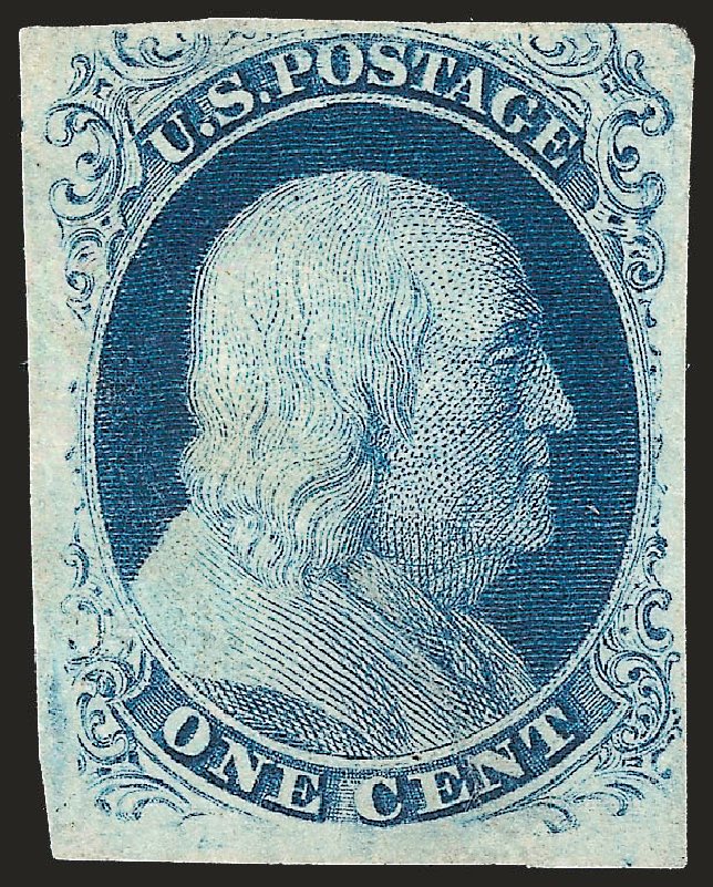 Values of US Stamp Scott Cat. 8 - 1c 1857 Franklin. Robert Siegel Auction Galleries, Dec 2008, Sale 967, Lot 4089