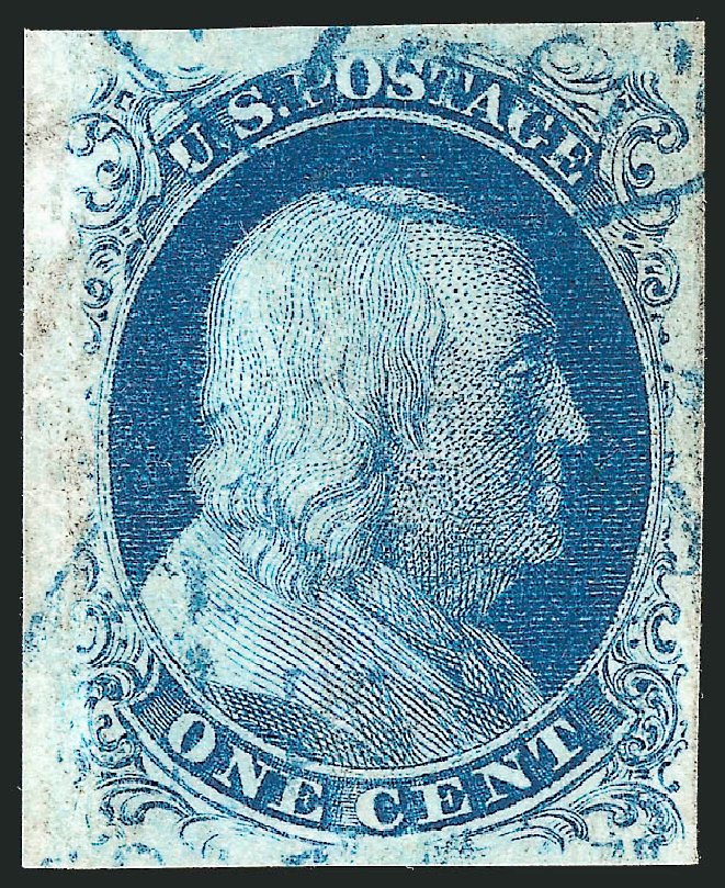 Costs of US Stamps Scott Cat. #8: 1c 1857 Franklin. Robert Siegel Auction Galleries, Dec 2010, Sale 998, Lot 439