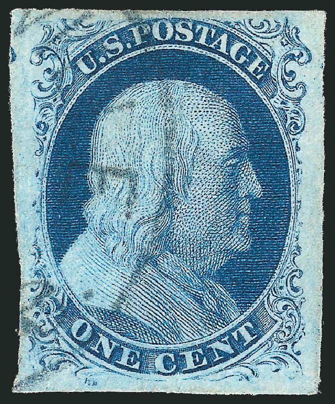 US Stamp Price Scott Catalogue #8 - 1c 1857 Franklin. Robert Siegel Auction Galleries, Dec 2010, Sale 998, Lot 440