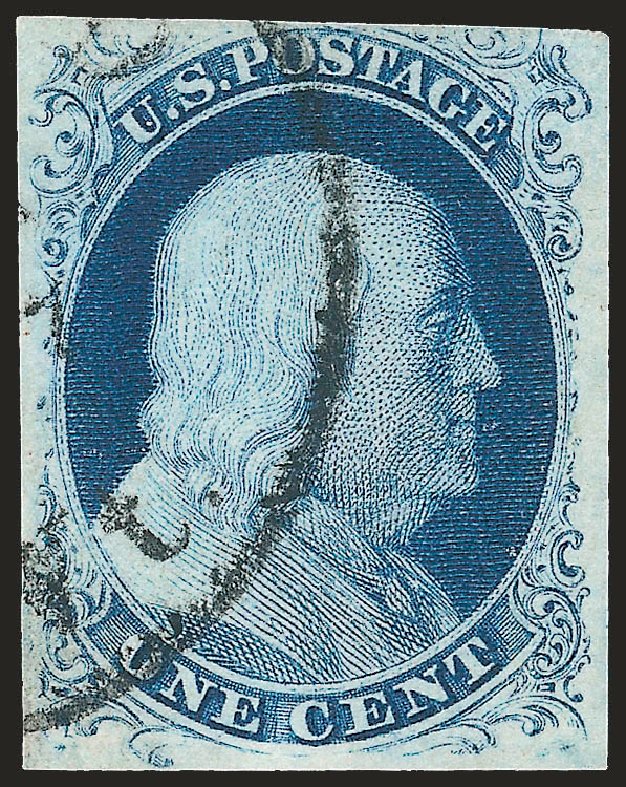 US Stamp Prices Scott Catalogue 8 - 1c 1857 Franklin. Robert Siegel Auction Galleries, Jun 2009, Sale 975, Lot 1111