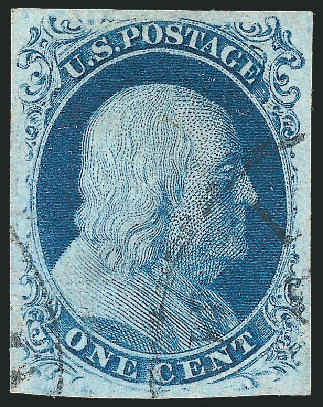 Values of US Stamps Scott Catalogue #8 - 1c 1857 Franklin. Robert Siegel Auction Galleries, Jun 2012, Sale 1025, Lot 74