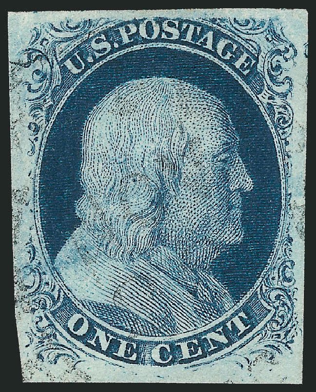 US Stamp Prices Scott Cat. #8: 1857 1c Franklin. Robert Siegel Auction Galleries, Nov 2014, Sale 1084, Lot 3044