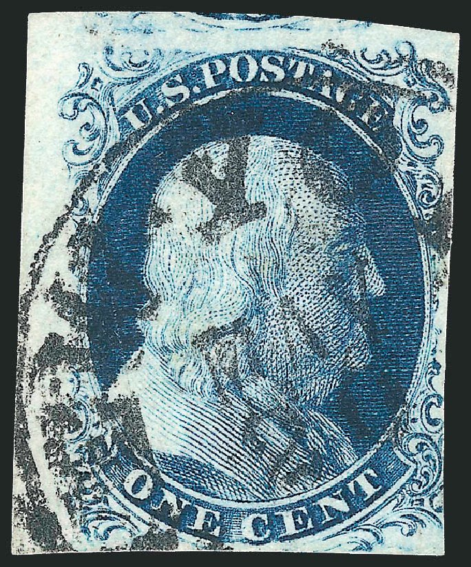 Value of US Stamps Scott Cat. # 8 - 1c 1857 Franklin. Robert Siegel Auction Galleries, Dec 2014, Sale 1090, Lot 1134