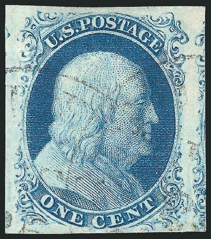 Price of US Stamp Scott Cat. 8 - 1c 1857 Franklin. Robert Siegel Auction Galleries, Dec 2010, Sale 998, Lot 434