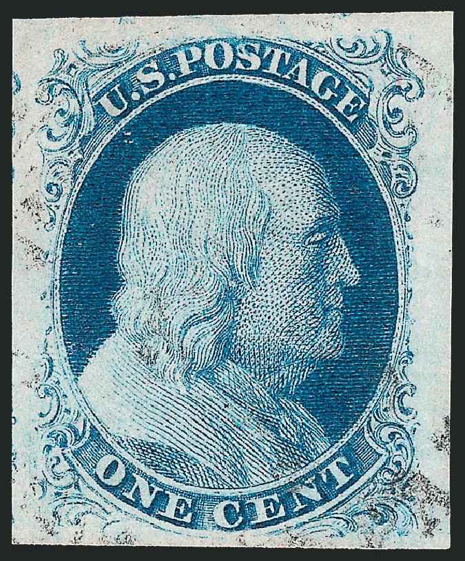 US Stamps Value Scott Cat. #8: 1857 1c Franklin. Robert Siegel Auction Galleries, Oct 2011, Sale 1014, Lot 1045