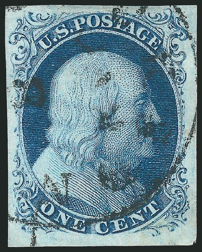 US Stamps Price Scott Cat. #8: 1c 1857 Franklin. Robert Siegel Auction Galleries, Dec 2010, Sale 998, Lot 435