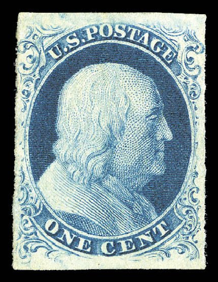 US Stamp Price Scott # 8: 1c 1857 Franklin. Matthew Bennett International, Sep 2012, Sale 345, Lot 12