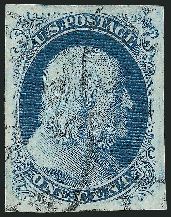 US Stamp Value Scott Catalogue #8: 1c 1857 Franklin. Robert Siegel Auction Galleries, Jun 2012, Sale 1024, Lot 22
