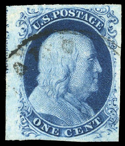 Costs of US Stamp Scott Cat. 8 - 1c 1857 Franklin. Matthew Bennett International, Mar 2011, Sale 336, Lot 1113