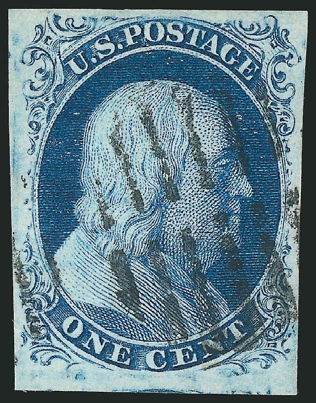 US Stamps Values Scott Catalog #8 - 1c 1857 Franklin. Robert Siegel Auction Galleries, Mar 2012, Sale 1019, Lot 333