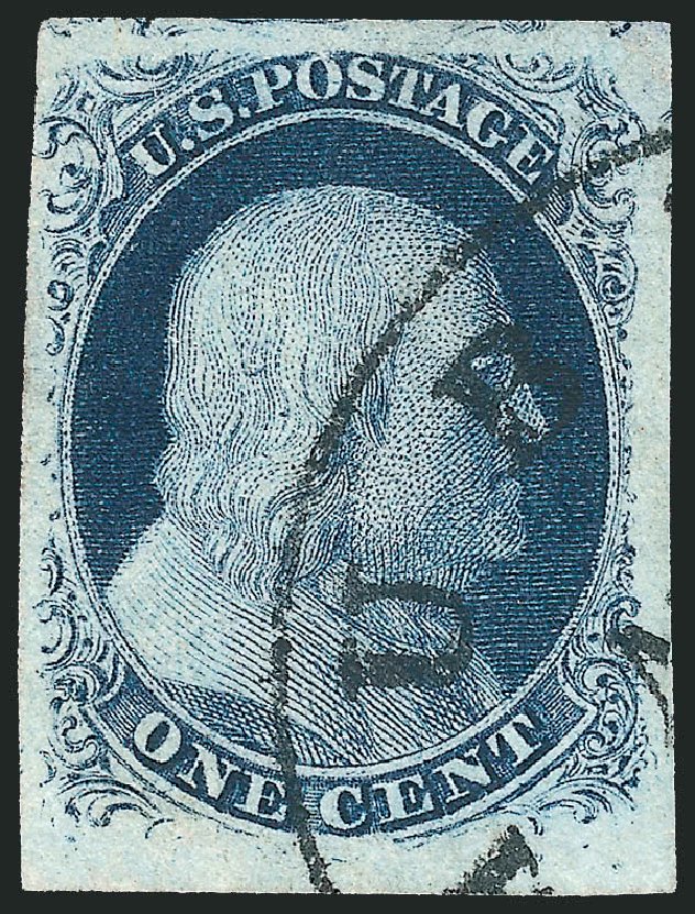 US Stamps Prices Scott 8: 1857 1c Franklin. Robert Siegel Auction Galleries, Nov 2012, Sale 1034, Lot 23