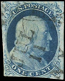 Price of US Stamps Scott Catalogue # 8: 1c 1857 Franklin. Regency-Superior, Jan 2015, Sale 109, Lot 556