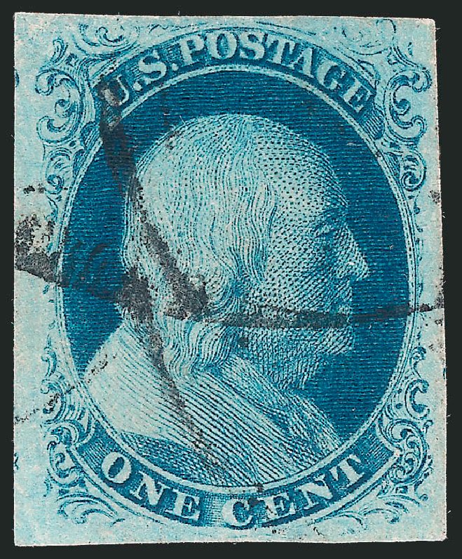 Costs of US Stamps Scott Cat. 8: 1c 1857 Franklin. Robert Siegel Auction Galleries, Oct 2011, Sale 1014, Lot 1046