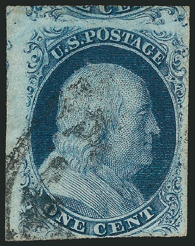 US Stamp Price Scott Catalogue # 8: 1857 1c Franklin. Robert Siegel Auction Galleries, Jul 2014, Sale 1077, Lot 46