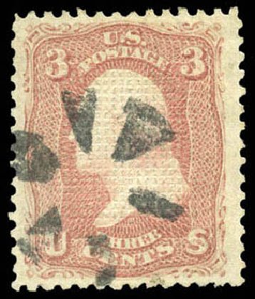 Prices of US Stamp Scott Cat. 83: 1867 3c Washington Grill. Matthew Bennett International, Mar 2011, Sale 337, Lot 2537