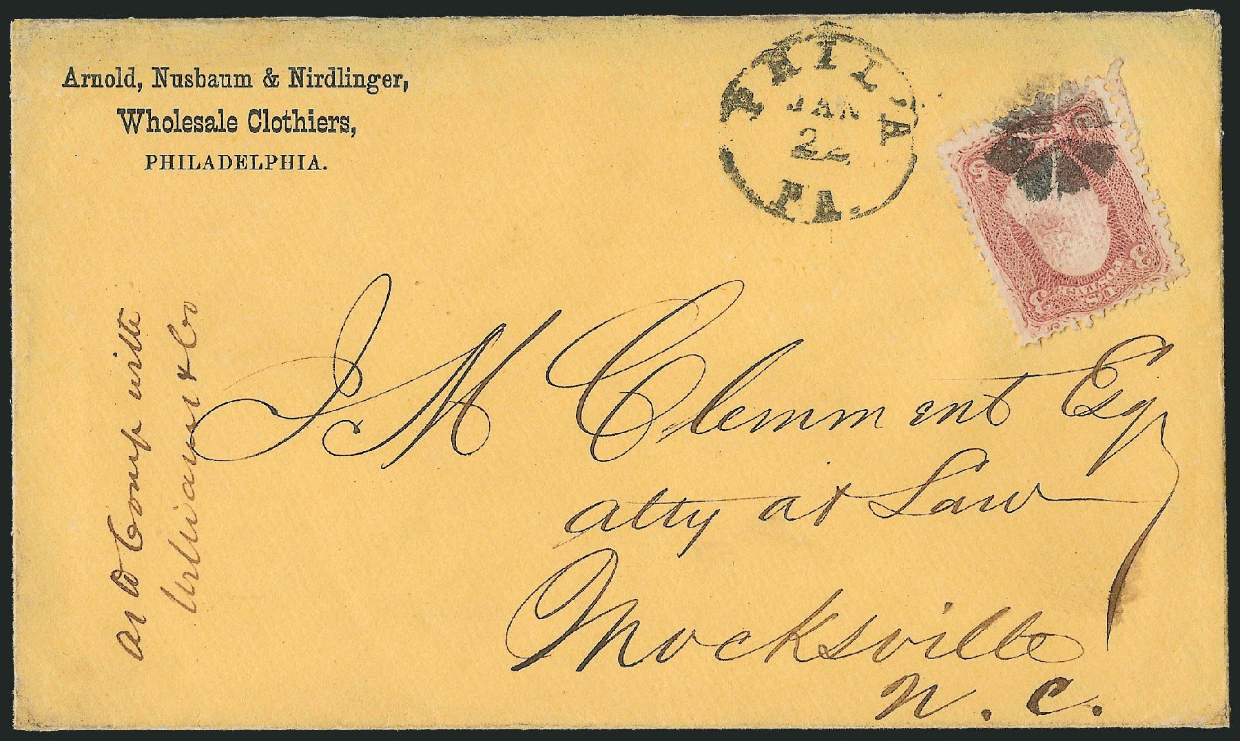 Costs of US Stamps Scott Catalogue 83 - 1867 3c Washington Grill. Robert Siegel Auction Galleries, Sep 2010, Sale 993, Lot 457