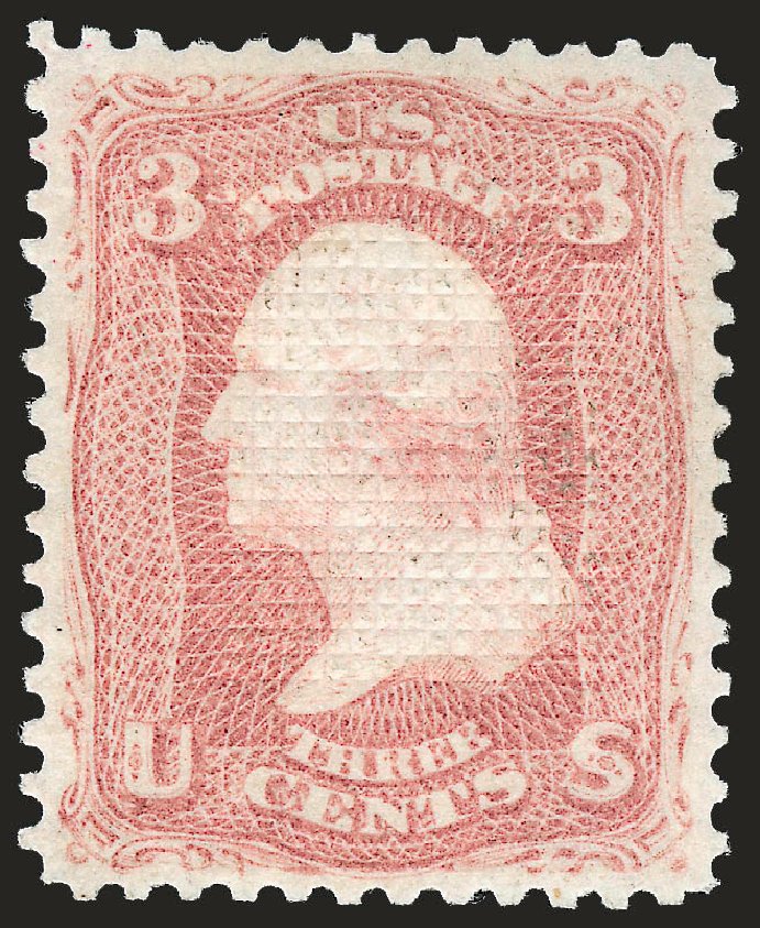 US Stamp Value Scott Cat. #83 - 1867 3c Washington Grill. Robert Siegel Auction Galleries, Jun 2009, Sale 973, Lot 88