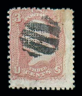 US Stamps Values Scott Catalog 83 - 3c 1867 Washington Grill. Matthew Bennett International, Dec 2007, Sale 325, Lot 1529