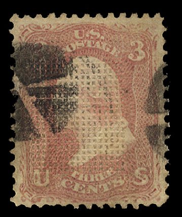 Costs of US Stamps Scott Catalogue # 83: 1867 3c Washington Grill. Cherrystone Auctions, Mar 2014, Sale 201403, Lot 19