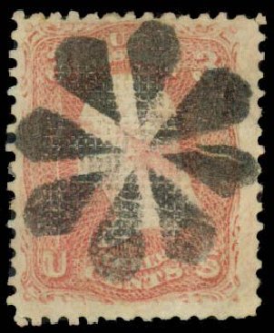 Price of US Stamp Scott Catalog # 83 - 1867 3c Washington Grill. Daniel Kelleher Auctions, Sep 2013, Sale 639, Lot 379