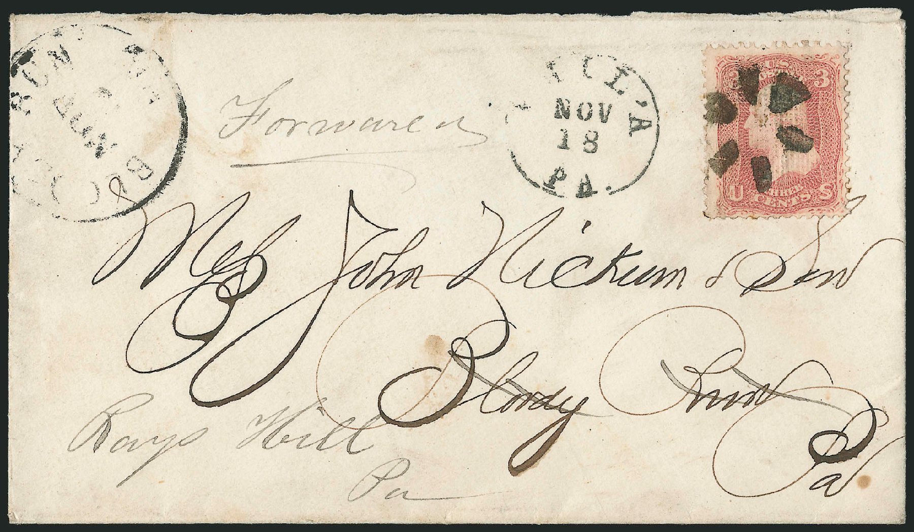 Values of US Stamps Scott Cat. # 83: 3c 1867 Washington Grill. Robert Siegel Auction Galleries, Nov 2014, Sale 1084, Lot 3239