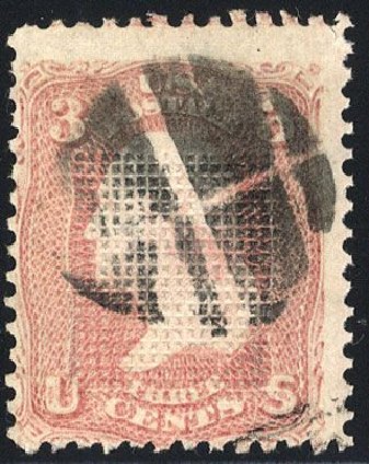 Value of US Stamp Scott Catalog #83 - 3c 1867 Washington Grill. Cherrystone Auctions, Jan 2008, Sale 200801, Lot 1080
