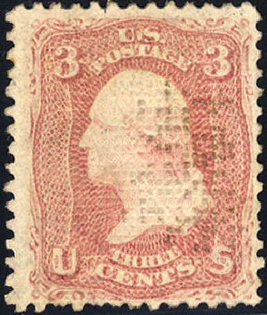 Values of US Stamp Scott Cat. # 83 - 3c 1867 Washington Grill. Cherrystone Auctions, Jan 2009, Sale 200901, Lot 100