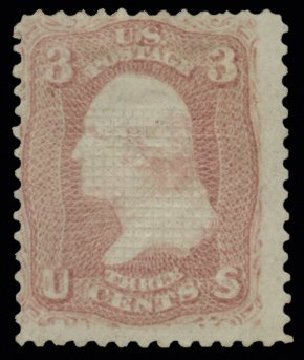 Values of US Stamps Scott Catalogue # 83 - 1867 3c Washington Grill. H.R. Harmer, May 2014, Sale 3005, Lot 1100