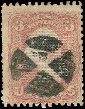 US Stamps Price Scott Catalogue # 83: 1867 3c Washington Grill. Regency-Superior, Nov 2014, Sale 108, Lot 200