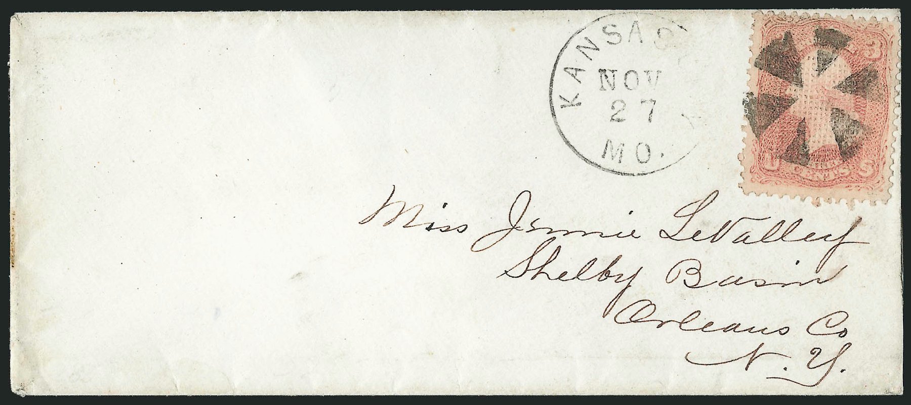 US Stamps Price Scott Catalogue # 83 - 1867 3c Washington Grill. Robert Siegel Auction Galleries, Nov 2014, Sale 1084, Lot 3240