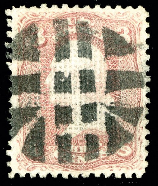 US Stamp Value Scott #83: 3c 1867 Washington Grill. Spink Shreves Galleries, May 2014, Sale 148, Lot 110