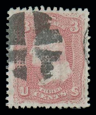 Costs of US Stamps Scott Catalog #83 - 1867 3c Washington Grill. Matthew Bennett International, Dec 2007, Sale 323, Lot 231