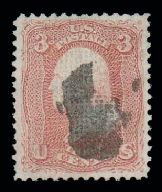 US Stamps Value Scott 83 - 3c 1867 Washington Grill. Matthew Bennett International, Dec 2007, Sale 324, Lot 1071
