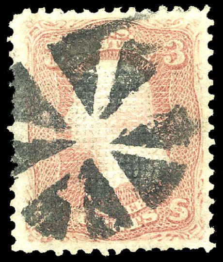 Prices of US Stamp Scott # 83 - 1867 3c Washington Grill. Matthew Bennett International, May 2014, Sale 350, Lot 141