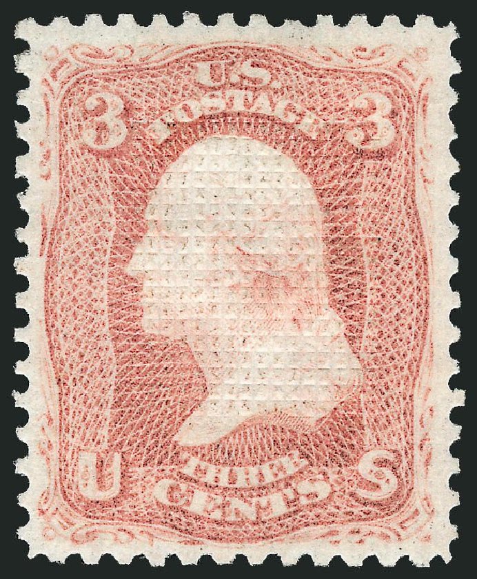 US Stamp Value Scott # 83: 3c 1867 Washington Grill. Robert Siegel Auction Galleries, Jul 2014, Sale 1077, Lot 91