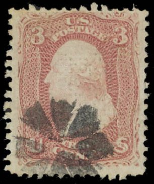 Value of US Stamps Scott Catalog #83: 3c 1867 Washington Grill. Daniel Kelleher Auctions, Jan 2012, Sale 628, Lot 264
