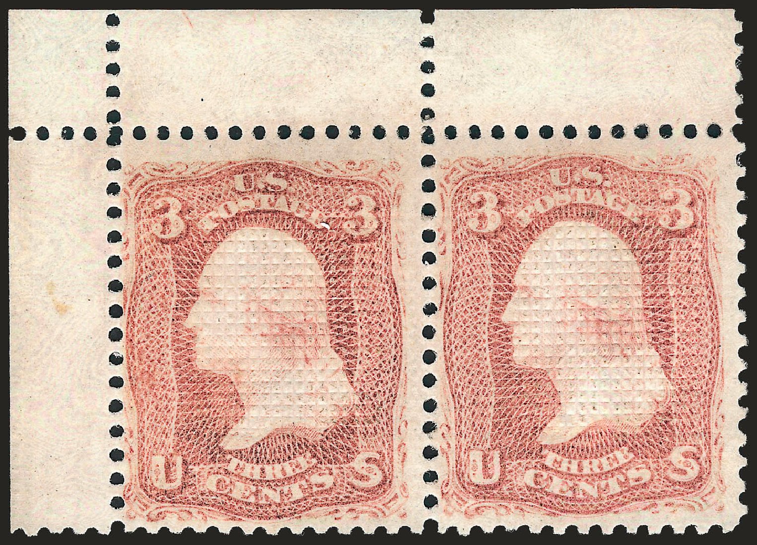 US Stamp Value Scott # 83: 3c 1867 Washington Grill. Robert Siegel Auction Galleries, Jan 2009, Sale 968, Lot 104