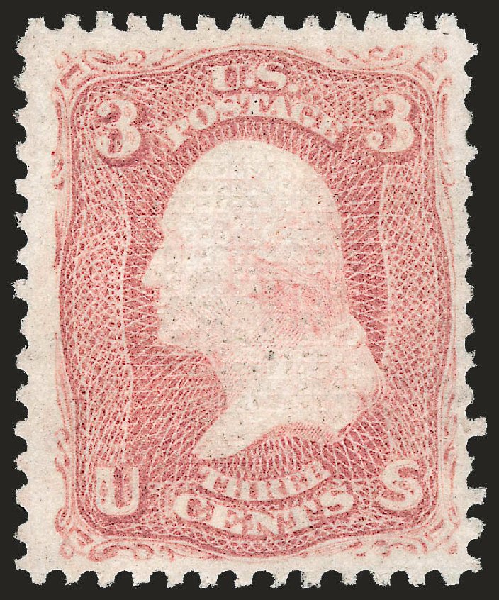 Values of US Stamp Scott Catalog 83 - 1867 3c Washington Grill. Robert Siegel Auction Galleries, Dec 2009, Sale 982, Lot 5234