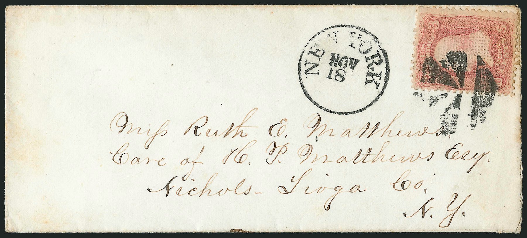 Values of US Stamp Scott Catalog #83 - 1867 3c Washington Grill. Robert Siegel Auction Galleries, Sep 2010, Sale 993, Lot 455