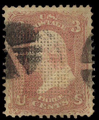 Values of US Stamp Scott Catalog # 83 - 3c 1867 Washington Grill. Cherrystone Auctions, Nov 2009, Sale 200911, Lot 3043