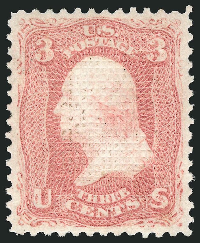 US Stamp Value Scott 83: 3c 1867 Washington Grill. Robert Siegel Auction Galleries, Sep 2014, Sale 1078, Lot 193