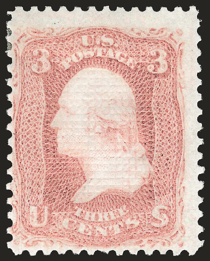 US Stamps Value Scott Catalogue # 83: 3c 1867 Washington Grill. Robert Siegel Auction Galleries, Apr 2009, Sale 972, Lot 3083