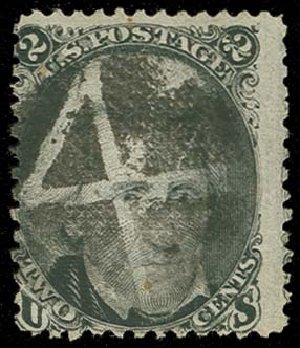 US Stamp Values Scott # 84: 2c 1867 Jackson Grill. H.R. Harmer, Oct 2014, Sale 3006, Lot 1122