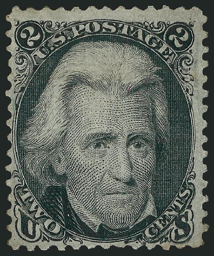 Values of US Stamp Scott Cat. #84 - 1867 2c Jackson Grill. Robert Siegel Auction Galleries, Dec 2008, Sale 967, Lot 4186