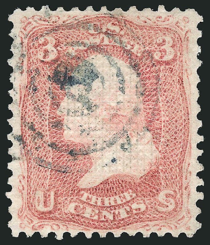 Cost of US Stamp Scott Catalogue # 85 - 1868 3c Washington Grill. Robert Siegel Auction Galleries, Mar 2013, Sale 1040, Lot 1317