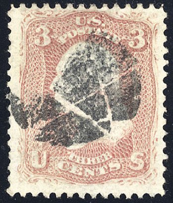 Cost of US Stamps Scott Cat. 85 - 1868 3c Washington Grill. Cherrystone Auctions, Nov 2008, Sale 200811, Lot 1038